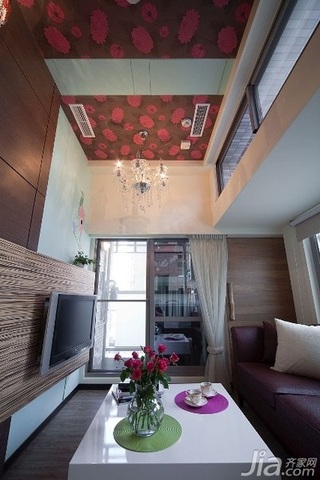 简约风格二居室5-10万70平米客厅吊顶茶几新房家装图片