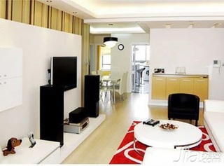 简约风格二居室简洁10-15万100平米客厅电视背景墙茶几新房设计图纸