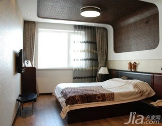 中式风格四房5-10万120平米卧室卧室背景墙窗帘新房设计图纸