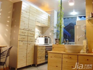 简约风格二居室原木色5-10万60平米厨房橱柜新房平面图