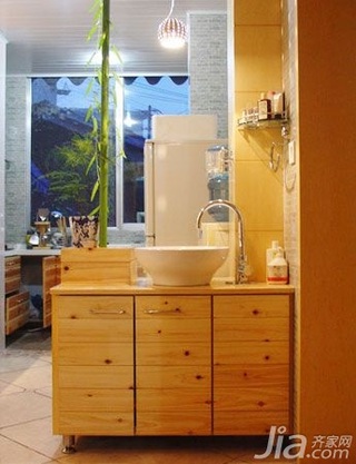 简约风格二居室原木色5-10万60平米洗手台新房设计图纸