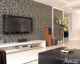 简约风格二居室5-10万70平米客厅电视柜新房设计图纸