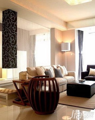 简约风格二居室5-10万70平米客厅沙发新房平面图