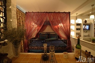 简约风格一居室民族风5-10万50平米卧室床效果图