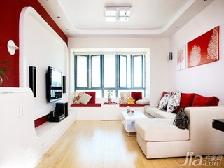 简约风格二居室10-15万90平米客厅沙发新房设计图