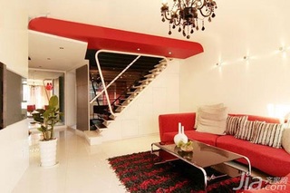 简约风格四房可爱红色15-20万140平米以上客厅沙发婚房设计图