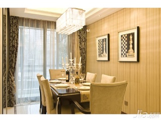 欧式风格四房豪华型110平米餐厅餐桌新房家装图片