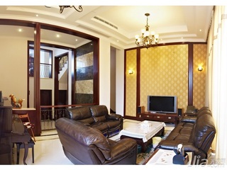 简约风格别墅豪华型140平米以上电视背景墙茶几新房设计图