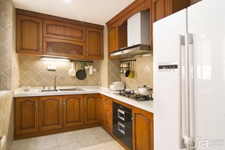 欧式风格复式实用原木色豪华型140平米以上厨房橱柜新房家装图