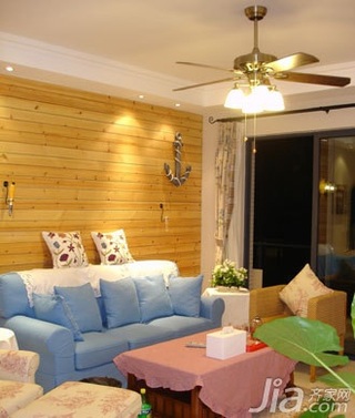 田园风格二居室舒适5-10万50平米客厅沙发图片