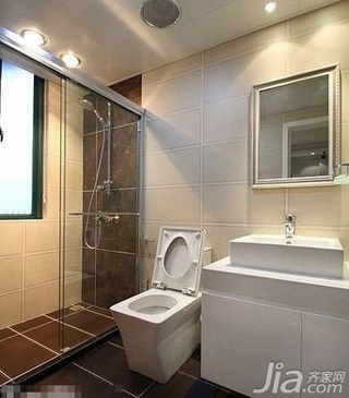 简约风格四房简洁白色富裕型110平米卫生间洗手台婚房家装图