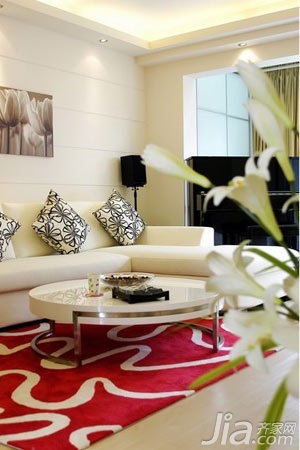 简约风格二居室10-15万100平米客厅沙发三口之家家居图片