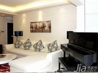 简约风格二居室10-15万100平米客厅沙发三口之家家装图片