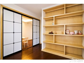 简约风格二居室5-10万90平米书房书架新房家装图片