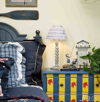 地中海风格复式豪华型140平米以上卧室床头柜效果图