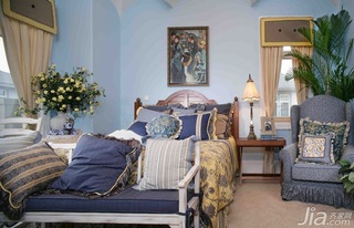 地中海风格复式豪华型140平米以上卧室床效果图