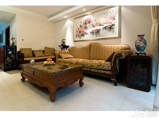 中式风格四房大气10-15万120平米客厅沙发背景墙沙发新房设计图纸