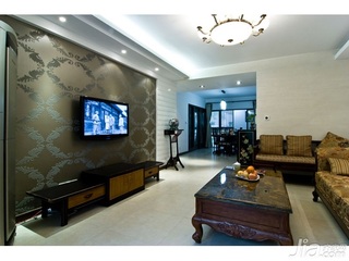 中式风格四房大气10-15万120平米客厅电视背景墙沙发新房家装图