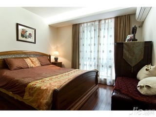 中式风格四房舒适10-15万120平米卧室床新房设计图