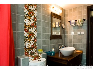 中式风格四房舒适10-15万120平米卫生间洗手台新房家居图片