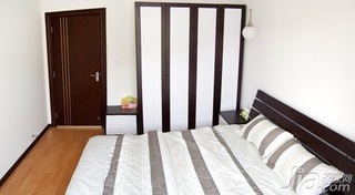 简约风格二居室简洁5-10万80平米卧室床新房家装图片