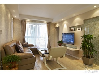 简约风格二居室5-10万70平米客厅沙发效果图