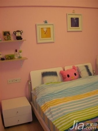 简约风格二居室粉色3万以下50平米床头柜新房设计图