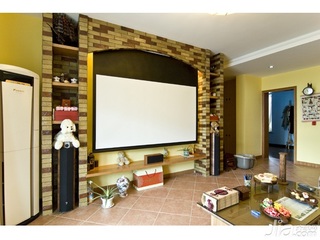 东南亚风格二居室5-10万80平米客厅电视背景墙茶几新房设计图