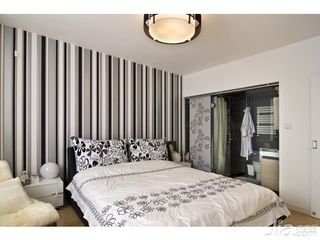 简约风格四房简洁10-15万90平米卧室卧室背景墙床新房家装图