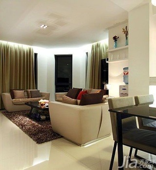 简约风格四房舒适豪华型120平米客厅沙发新房家装图片