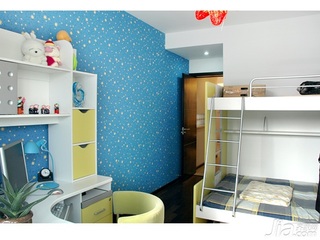 简约风格二居室5-10万80平米儿童房壁纸新房设计图