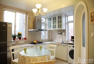 田园风格二居室实用10-15万90平米厨房餐桌新房家装图片