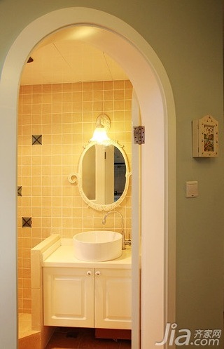 田园风格二居室10-15万90平米卫生间洗手台新房设计图