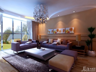 欧式风格二居室5-10万120平米客厅沙发新房平面图