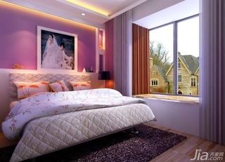 欧式风格二居室5-10万120平米卧室飘窗床新房设计图纸
