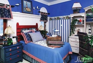 欧式风格别墅另类蓝色豪华型140平米以上卧室床效果图