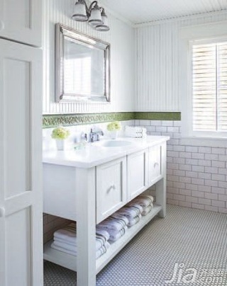 欧式风格别墅简洁白色豪华型140平米以上卫生间洗手台图片