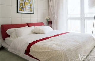 简约风格二居室简洁白色5-10万80平米卧室床图片