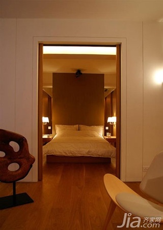 简约风格四房10-15万90平米卧室床新房家装图片