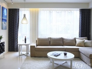 简约风格二居室简洁5-10万60平米客厅沙发新房平面图