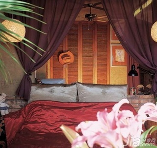 东南亚风格小户型古典5-10万50平米卧室床图片