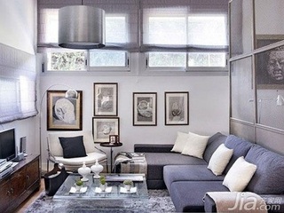 简约风格小户型3万以下50平米客厅照片墙沙发图片