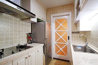 田园风格二居室10-15万90平米厨房橱柜新房家装图片