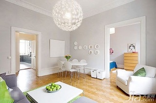 欧式风格二居室3万以下60平米客厅灯具婚房设计图纸
