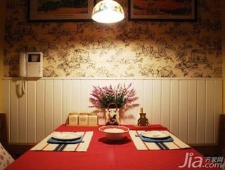 田园风格二居室5-10万70平米餐厅餐桌婚房设计图