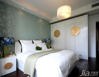 中式风格四房10-15万120平米卧室床三口之家平面图