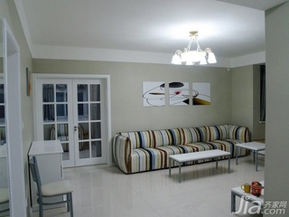 简约风格二居室5-10万80平米客厅沙发三口之家平面图