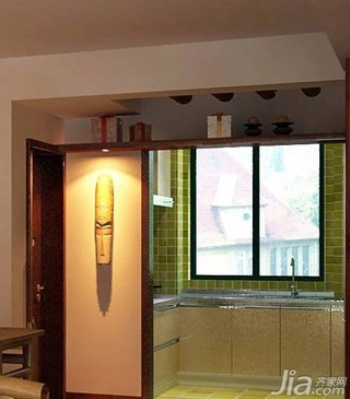 中式风格二居室5-10万80平米厨房灯具新房平面图