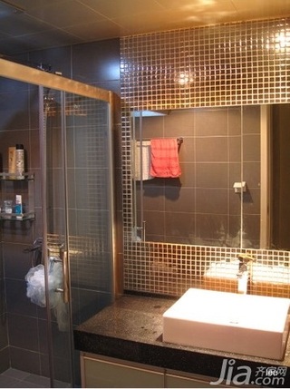 简约风格二居室5-10万80平米卫生间背景墙洗手台新房设计图