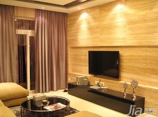 简约风格二居室暖色调5-10万80平米客厅电视背景墙沙发新房设计图